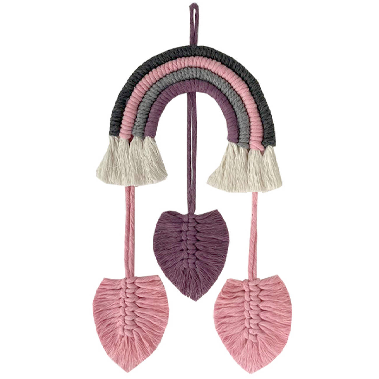 Makramee-Wandbehang Wandteppich Kunst Boho Modell Regenbogen