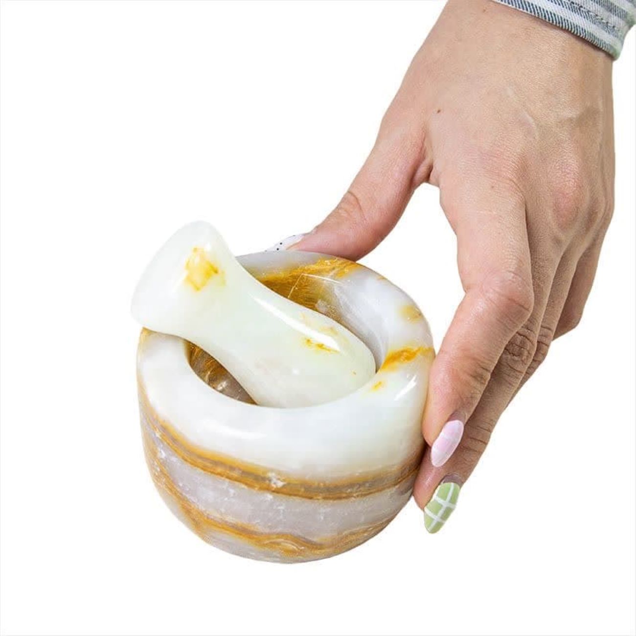 Marmormörser & Stößel Set für Safran- und Gewürzmischung Modell Rasa