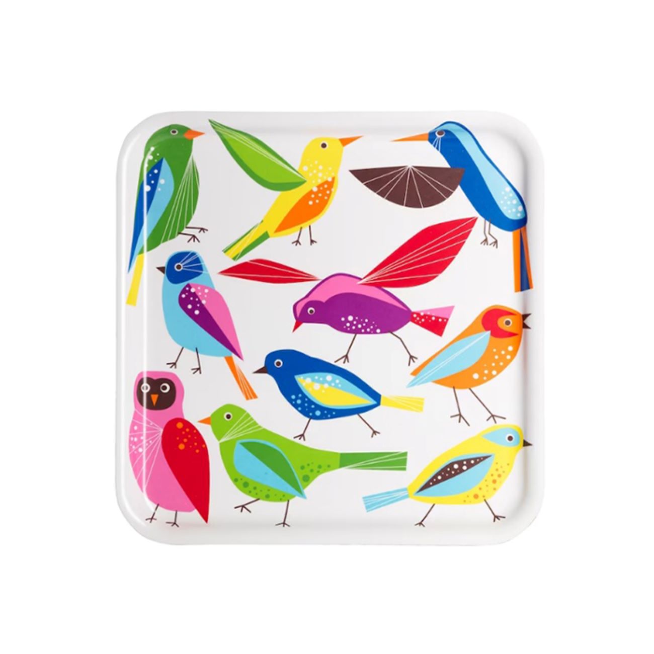 Melamin-Serviertablett, leicht & langlebig, Vogeldesign
