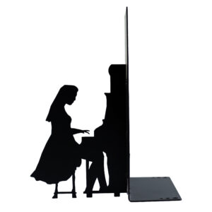 Pianistin-Design Buchstütze aus Metallkunst – ideal für Musikstudios