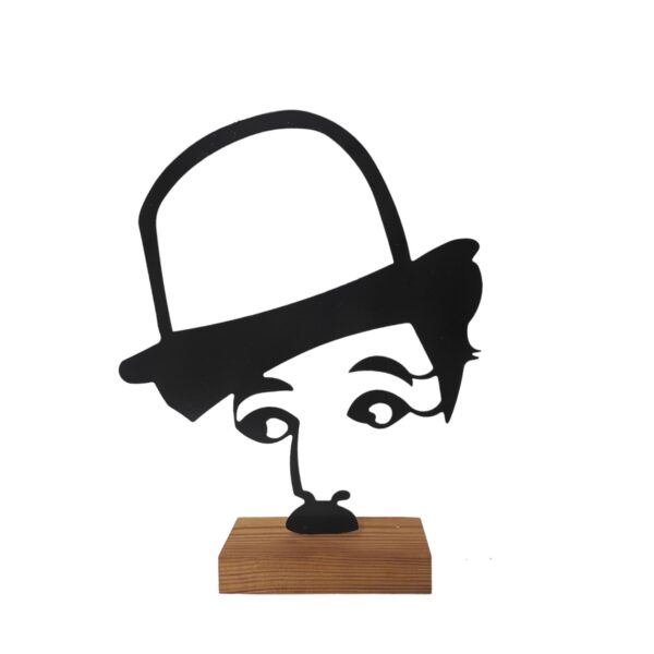 Metall-Minimalistische Figur-Skulptur Charlie Chaplin