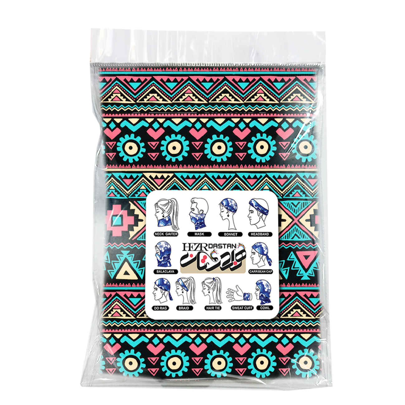 Multifunktionales Sport-Tuch mit geometrischem Design