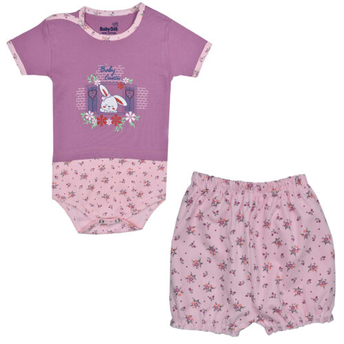 Neugeborenes Baby Mädchen Onesie mit Floral Shorts