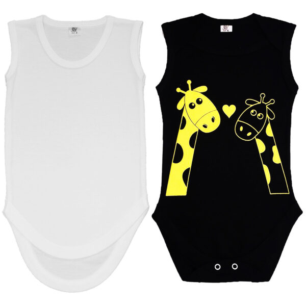 Neugeborenes ärmelloses Onesie Set von 2 mit Giraffen Design