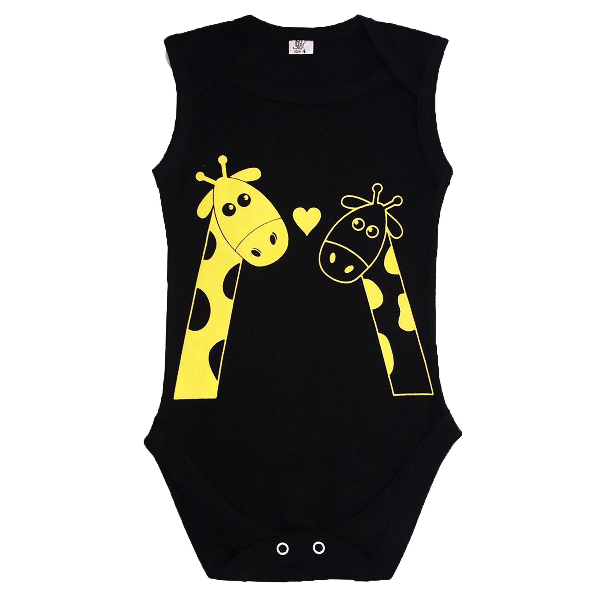Neugeborenes ärmelloses Onesie Set von 2 mit Giraffen Design