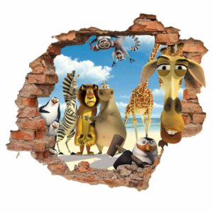 Kinderzimmer-3D-Wandsticker für das Babyzimmer Modell Madagascar