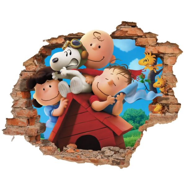 Kinderzimmer-3D-Wandsticker für das Babyzimmer Modell Snoopy & seine Freunde