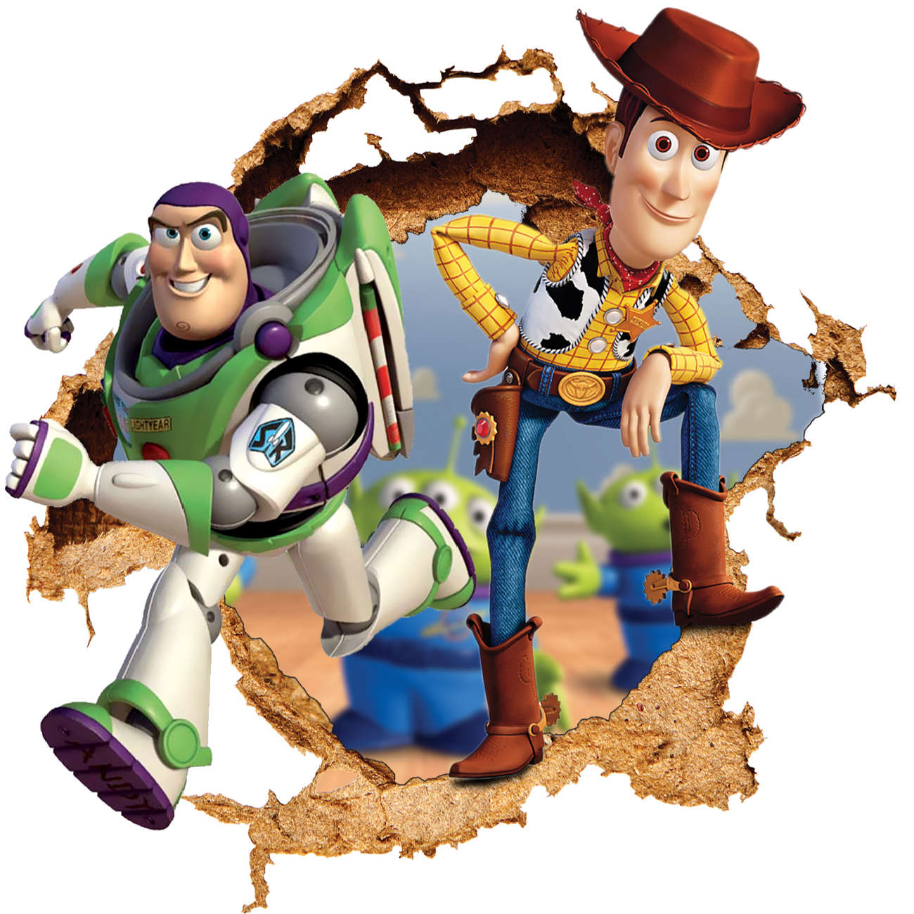 Kinderzimmer-3D-Wandsticker für das Babyzimmer Modell Toy Story