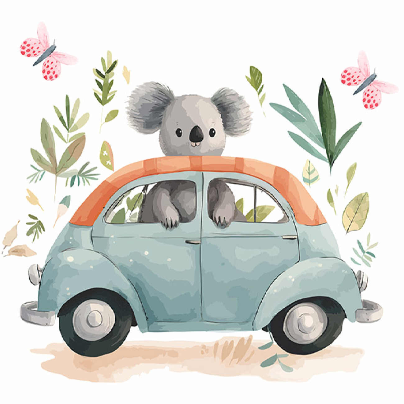 Kinderzimmer-Wandsticker für das Babyzimmer Modell Glücklicher Koala