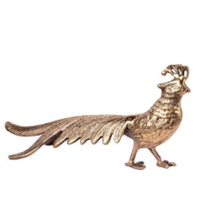 Pfau Messing-Figur Dekorative Statue – Spirituelle Vogel-Skulptur
