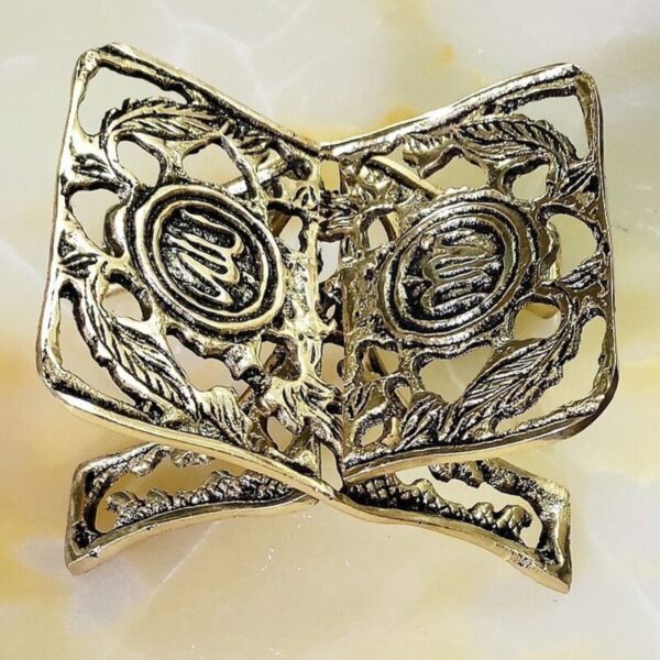 Faltbarer Messing-Rehal mit graviertem Design