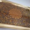 Persisches Messing-Serviertablett mit eleganten persischen Blumenmotiven