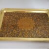 Persisches Messing-Serviertablett mit eleganten persischen Blumenmotiven