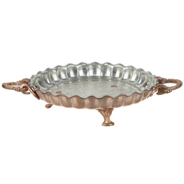 Persisches Kupfer-Serviertablett mit Füßen, traditionell gehämmert, Modell Alizeh
