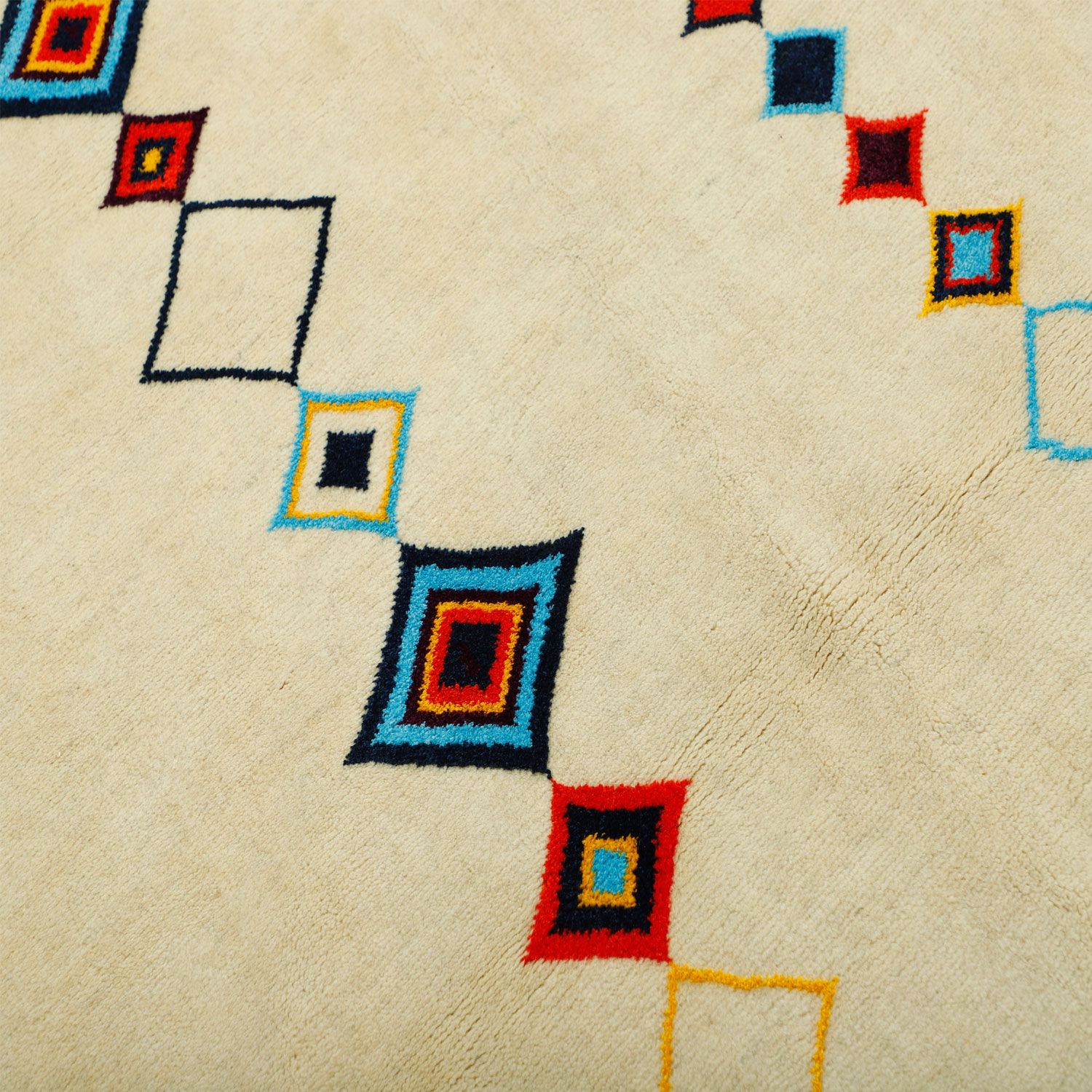 Echter persischer Gabbeh-Wollteppich handgewebt in Fars mit Rand grau