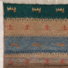 Original persischer Gabbeh-Wollteppich handgewebt in Fars mit Rand rot