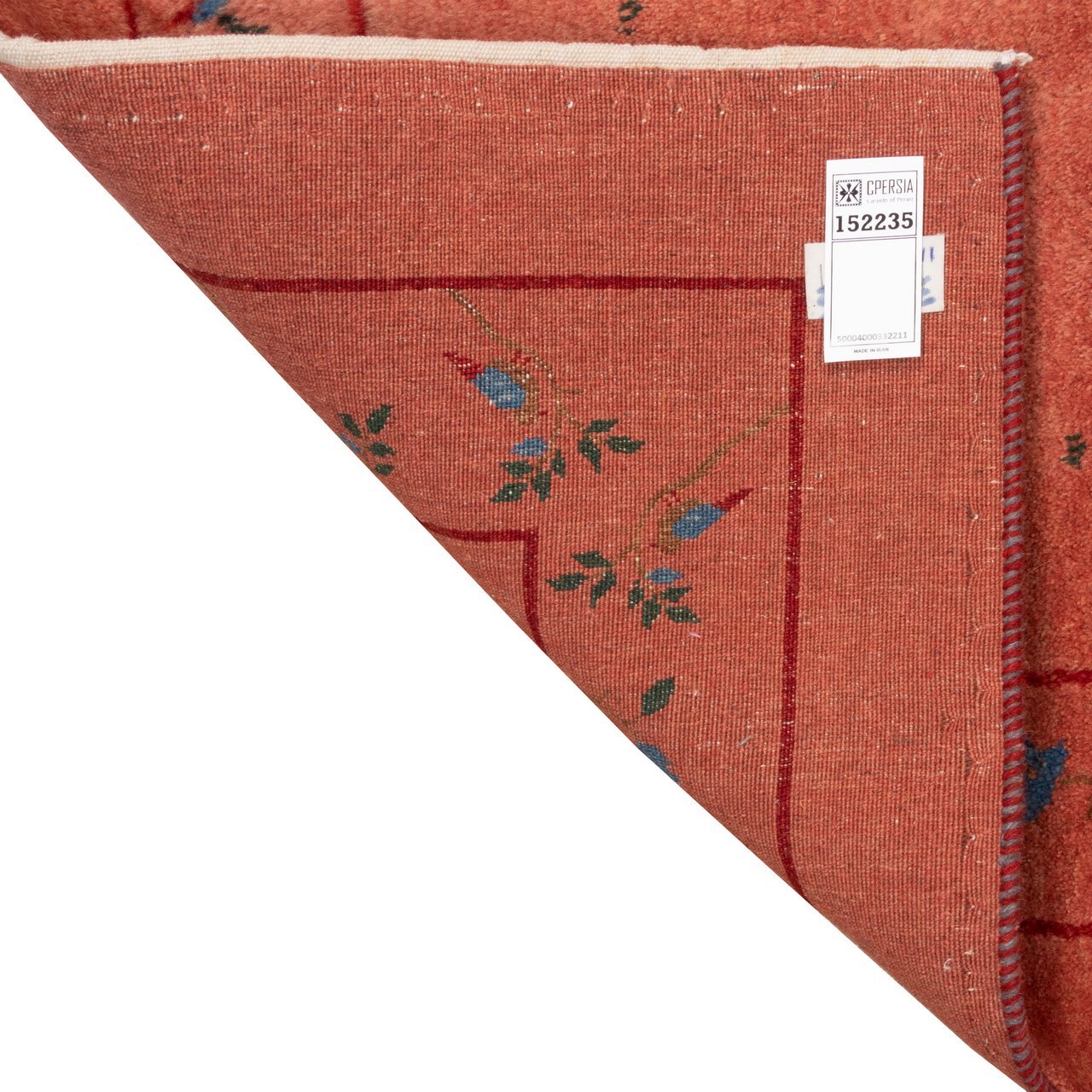 Original persischer Gabbeh-Wollteppich handgewebt in Fars mit Rand rosa