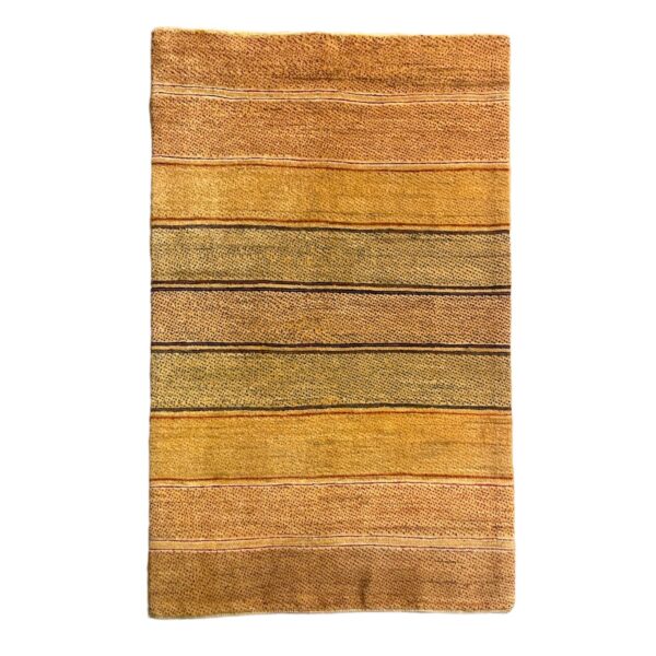 Original persischer Gabbeh-Wollteppich handgewebt in Fars mit Rand rosa