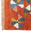 Original persischer Gabbeh-Wollteppich handgewebt in Fars mit Rand orange