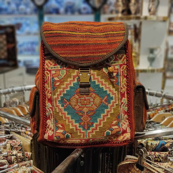 Persischer Kilim-Freizeitrucksack, handgefertigt mit Boho-Stil