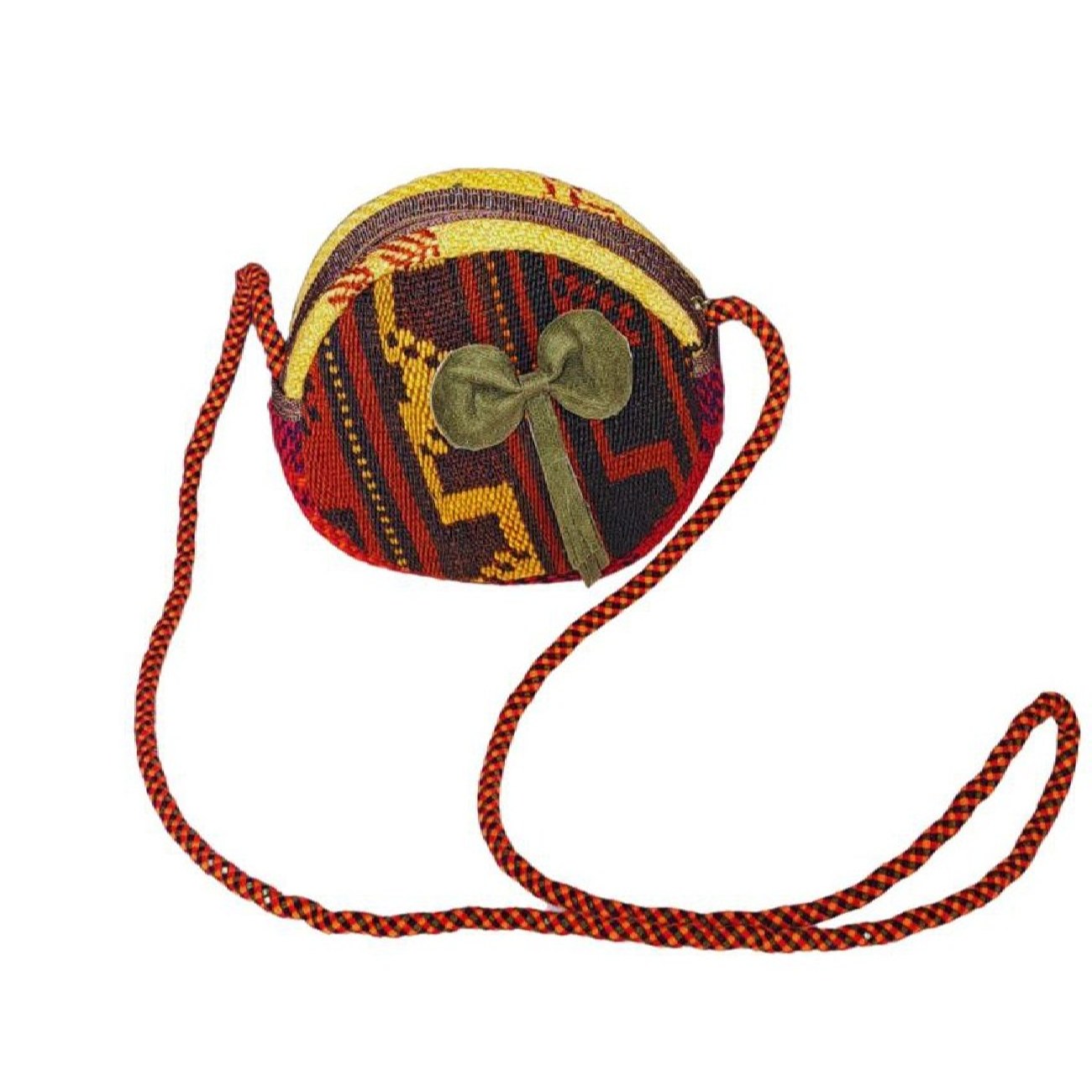 Kilim Schultertasche mit authentischem ethnischem Runddesign