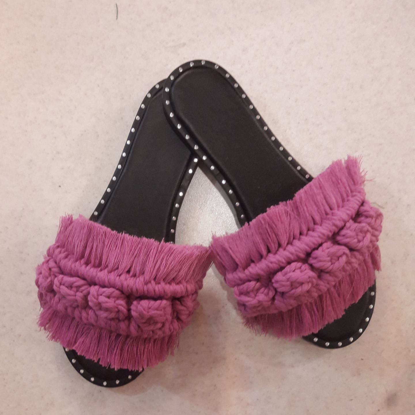 Macrame Boho Chic Flache Hausschuhe für Damen Modell Shaparak