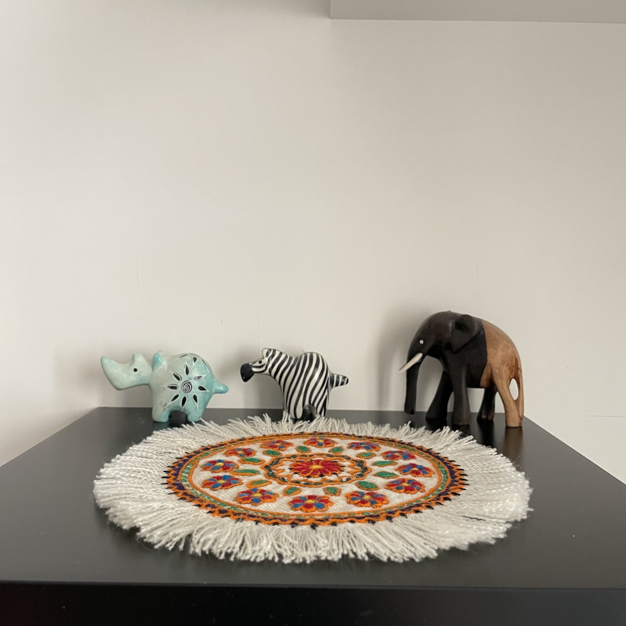 Persische Pateh Tischdecke in Kerman Stickkunst Handgefertigtes Floral