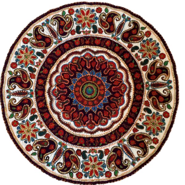 Persische Pateh Tischdecke in Kerman Stickkunst Handgefertigtes Paisley