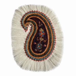 Persische Pateh Tischdecke in Kerman Stickkunst Handgefertigtes Paisley