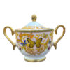 Viktorianisches Porzellan-Teeservice mit Schmetterlings- und Blumenmuster, Teekanne und Untertasse