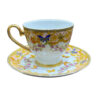 Viktorianisches Porzellan-Teeservice mit Schmetterlings- und Blumenmuster, Teekanne und Untertasse