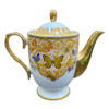 Viktorianisches Porzellan-Teeservice mit Schmetterlings- und Blumenmuster, Teekanne und Untertasse