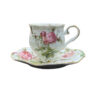Viktorianisches Porzellan-Teeservice mit Blumenmuster, Teekanne und Untertasse