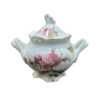 Viktorianisches Porzellan-Teeservice mit Blumenmuster, Teekanne und Untertasse
