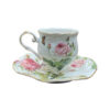 Viktorianisches Porzellan-Teeservice mit Blumenmuster, Teekanne und Untertasse