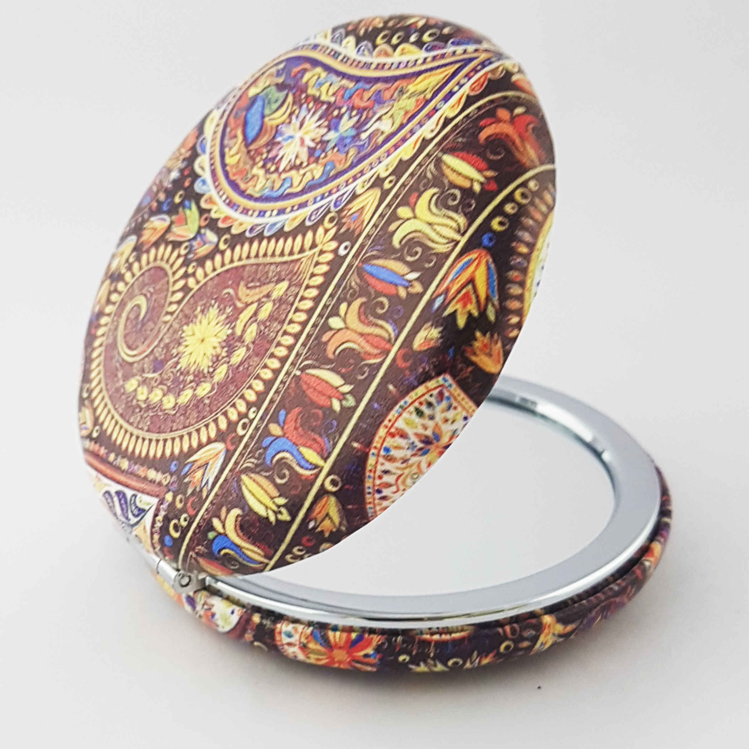 Taschenspiegel mit beidseitigem traditionellem Paisley-Design