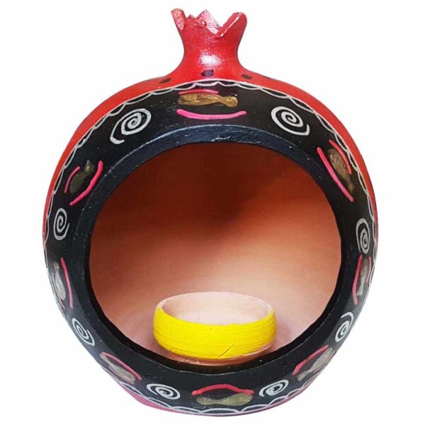 Persischer Töpfer-Kerzenständer handgefertigt mit Punktmalerei-Design