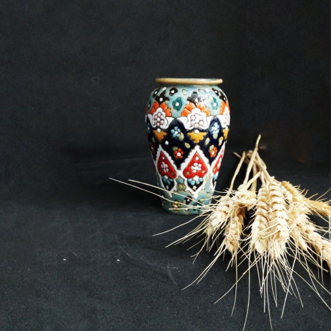 Persischer Töpfer-Make-up Pinsel Halter im persischen Minakari Design, handgefertigt