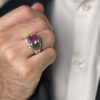 Persischer roter Natur-Rubin-Silberring – elegante Ausführung für Herren, handgefertigt