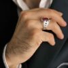 Persischer roter Natur-Rubin-Silberring – elegante Ausführung für Herren, handgefertigt