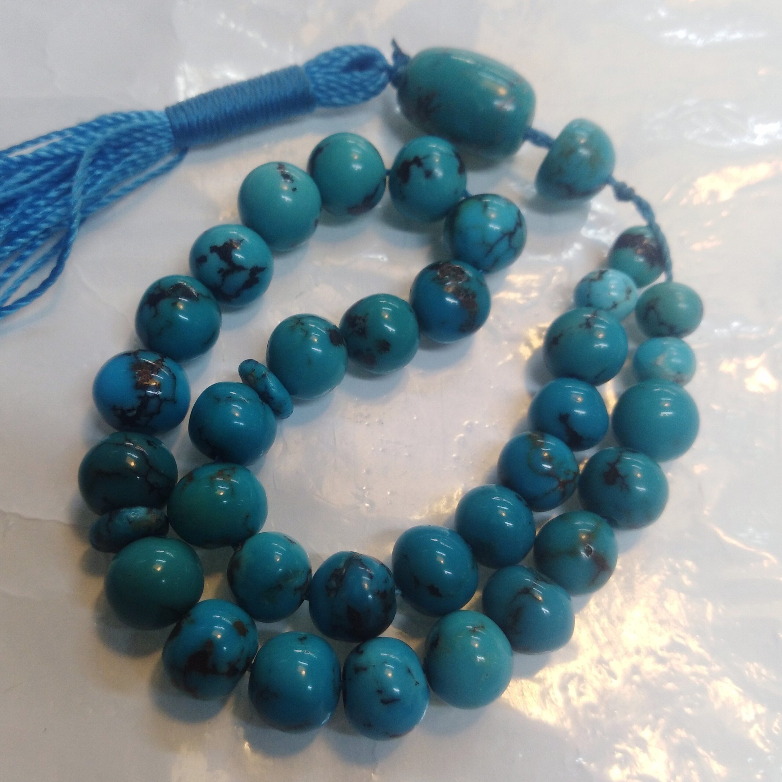 Persischer Rosenkranz mit Neyshabur-Türkis 33 Gebetsperlen Tasbih gefertigt