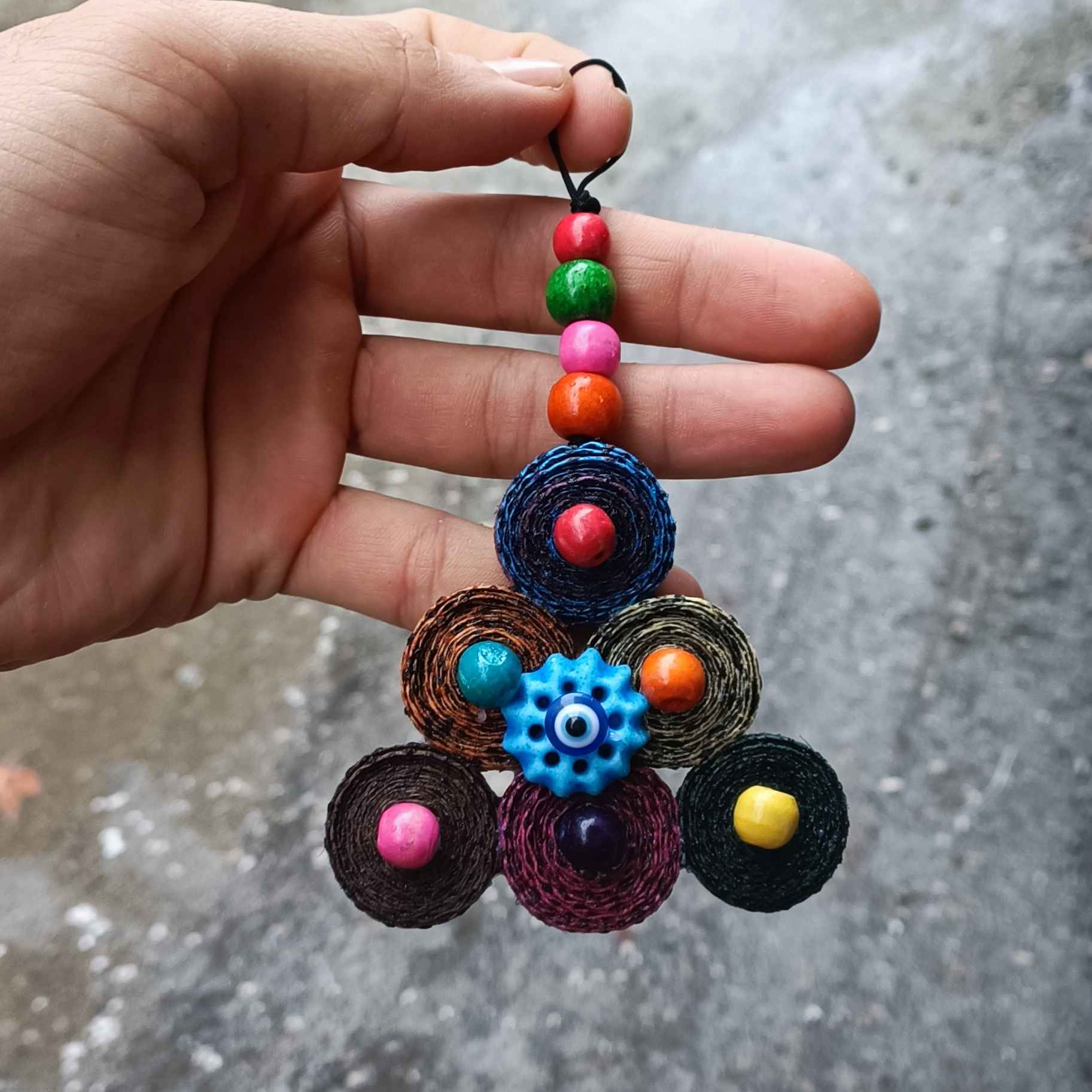 Persisches Traditionelles Böses-Auge-Amulett zum Aufhängen Modell Dreieck