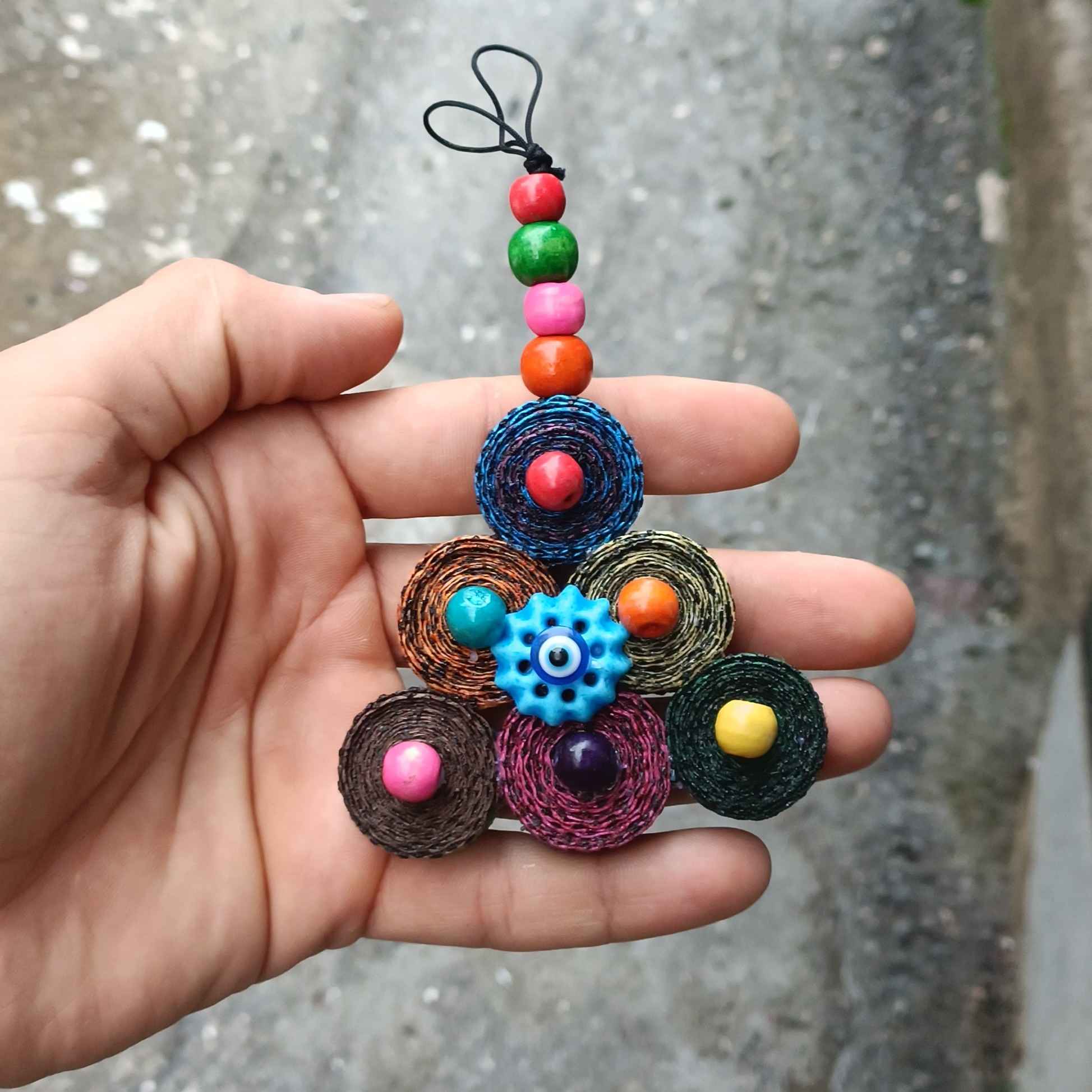 Persisches Traditionelles Böses-Auge-Amulett zum Aufhängen Modell Dreieck