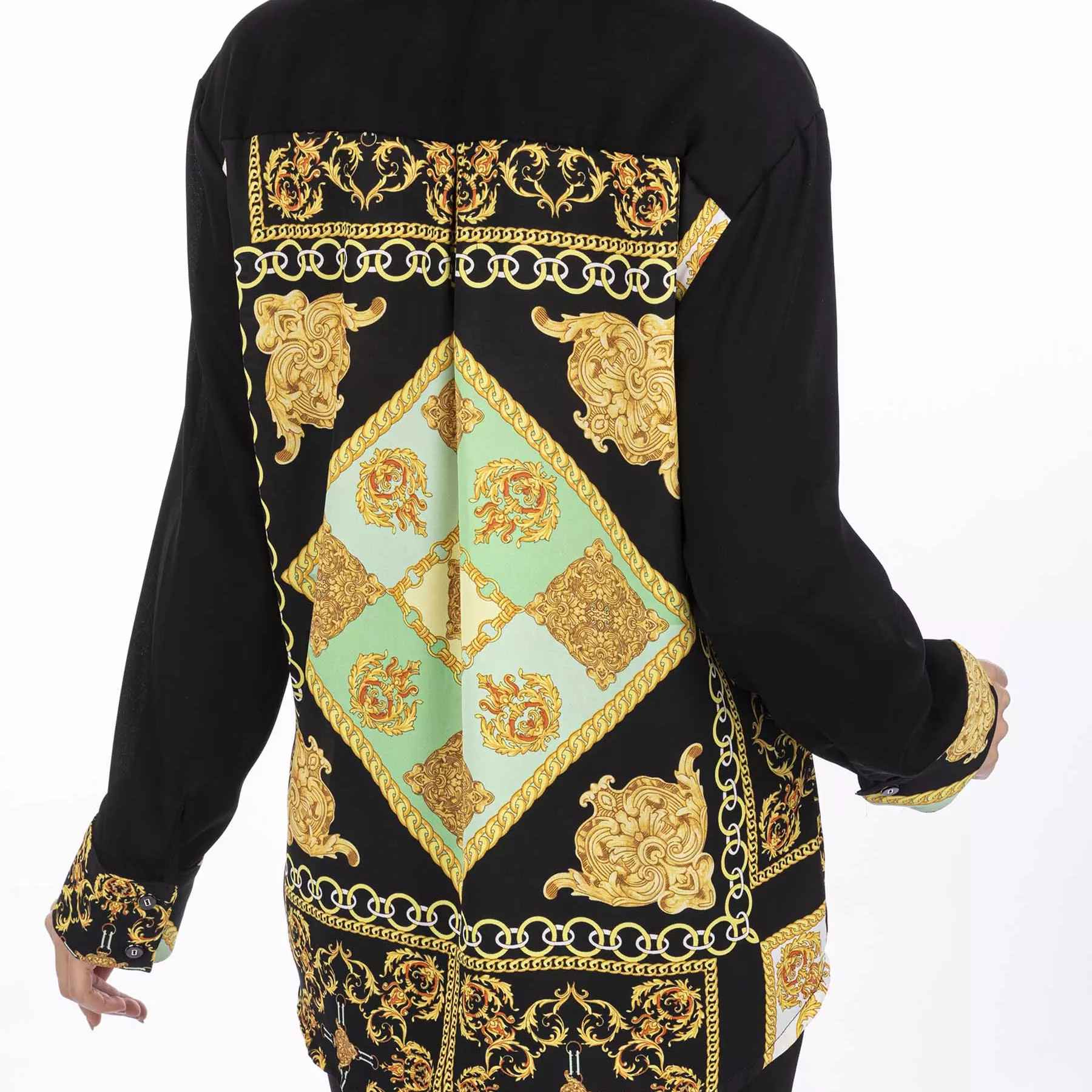 Iranisches Tunika-Oberteil mit geometrischem Design für Damen