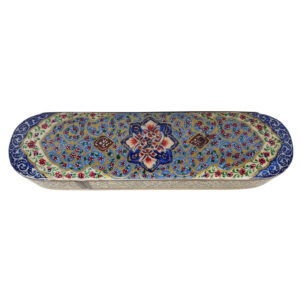 Persische Holz-Bleistiftbox Handgefertigt Khatamkari mit Floral Design