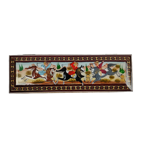 Persische Holz-Bleistiftbox Handgefertigt Khatamkari im Chogan-Design