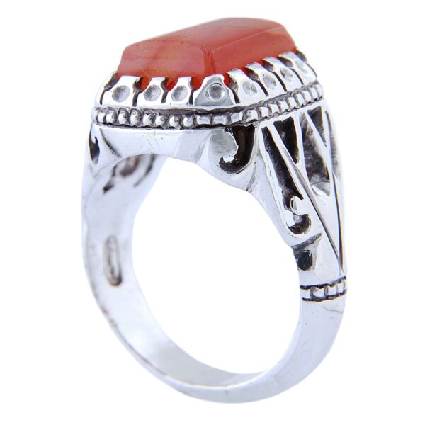 Persischer Jemenitischer Aqeeq Silberring für Herren, handgefertigt