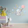 Abnehmbare Kinderzimmer-Wandsticker aus Holz mit Elefanten-Design