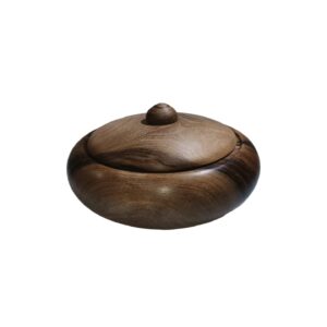 Handgefertigte Holz-Zuckerschale mit Deckel – Rustikaler Stil