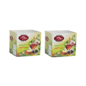 Saharkhiz Apfel & Zimt Kräutertee-Mischung – Packung mit 12 (4 Packungen)